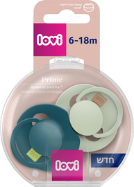 Lovi מוצצי סיליקון מהדורת פריים 6-18  ירוק כהה וירוק בהיר