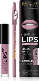 EVELINE OH MY LIPS שפתון + עפרון לשפתיים - 03 ROSE NUDE