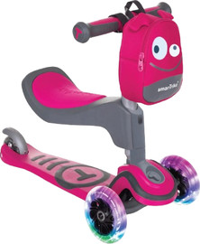 SMART TRIKE הקורקינט הראשון שלי T1 -תאורה בגלגלים ופאוצ' קידמי צבע ורוד SmarTrike