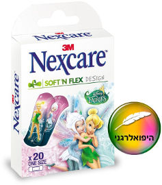 3M נקסקר פלסטרים לילדים בעיצוב פיות היפואלרגני ונושם