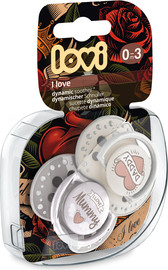 Lovi Lovi זוג מוצצי סיליקון של לאבי במהדורת אהבה 0-3 יוניסקס