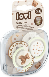 Lovi זוג מוצצי לאבי מהדורת דובי לאב 0-6 זוהר בחושך LOVI