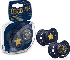 Lovi זוג מוצצי סיליקון מהדורת Starlight Dust מבית Lovi - כחול (0-3 חודשים)