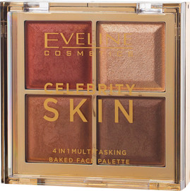 EVELINE CELEBRITY SKIN פלטת קונטור לפנים ולעיניים 4 ב-1