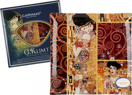 CARMANI צלחת דקורטיבית דגם ג. קלימט, הנשיקה בגודל 25×25 ס״מ