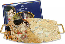 CARMANI מגש דקורטיבי – ג. קלימט, "הנשיקה" 45.8×28.8 ס״מ (CARMANI)