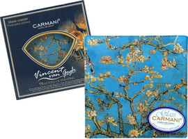 CARMANI צלחת דקורטיבית מדגם ו. ואן גוך, עץ שקד פורח 13x13 ס"מ
