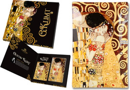 CARMANI צלחת דקורטיבית דגם ג. קלימט, הנשיקה בגודל 15x23 ס"מ