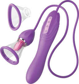 SOFTBERRY ויברטור עם לשון לרטט ,ליקוק ויניקה Pleasure Max