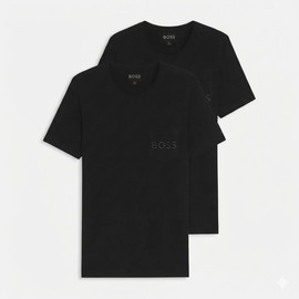 HUGO BOSS 2 חולצות טישרט לוגו HUGO BOSS  עם לוגו רקום בחזה