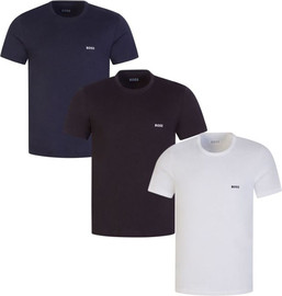 HUGO BOSS מארז 3 טי שירט צווארון עגול עם לוגו תפור של Hugo Boss לגברים