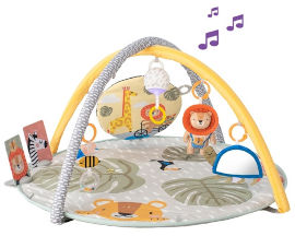 Taf Toys אוניברסיטה ושמיכת פעילות סוואנה 360 לפיתוח מיומנויות ועידוד התפתחות עם 7 צעצעועים נתלים