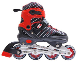Skater רולר בליידס 4 גלגלים שילדת אלומיניום ומעצור ART- צבע אדום מידה 31-34
