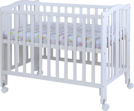 Superbaby מיטת תינוק 120 ס"מ מתקפלת עם אפשרות ל 3 גבהים 'תהל' לבן