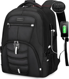 Camel Mountain תיק גב Quinox Platinum 40-45L למחשב 16-17 אינץ' עם USB מבית כאמל מאונטין - שחור ( 17) אינץ