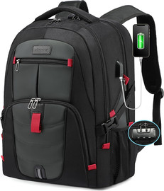 Camel Mountain תיק גב Quinox Platinum 40-45L למחשב 16-17 אינץ' עם USB מבית כאמל מאונטין - שחור/אפור ( 17) אינץ