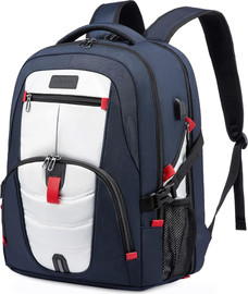 Camel Mountain תיק גב Quinox Platinum 40-45L למחשב 16-17 אינץ' עם USB מבית כאמל מאונטין - כחול/לבן ( 17) אינץ