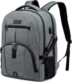 Camel Mountain תיק גב Quinox Platinum 40-45L למחשב 16-17 אינץ' עם USB מבית כאמל מאונטין - אפור ( 17) אינץ