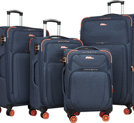 Camel Mountain Camel Mountain® Americano Set 4 (20", 24", 28", 32") – סט מזוודות שלם לכל מטרה - כחול כתום