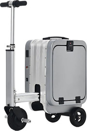 Camel Mountain Strenox™ Pro – מזוודת קורקינט טרולי 20" חכמה עם מנוע לנסיעה חשמלית - כסוף