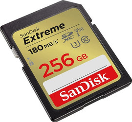 SanDisk כרטיס זיכרון Sandisk Extreme 256GB SDXC 180Mb/s SDSDXVV-256G-GNCIN