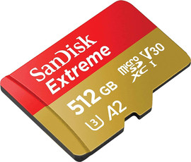 SanDisk כרטיס זיכרון Sandisk Extreme 512GB Micro SD UHS 190Mb/s SDSQXAV-512G-GN6MN