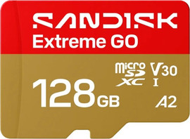 SanDisk כרטיס זיכרון Sandisk Extreme Go 128GB 240MB/s microSDXC SDSQXGN-128G-GN6MN