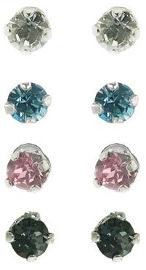 קריסטל SWAROVSKI סט עגילי סוליטר משובצים קריסטלים