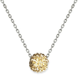 קריסטל SWAROVSKI שרשרת פאווה קריסטל עשויה מכסף בציפוי זהב ומשובצת
