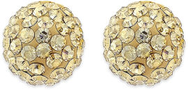קריסטל SWAROVSKI עגילי פאווה קריסטל עשויים מכסף בציפוי זהב ומשובצים קריסטלים