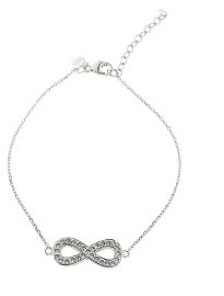 קריסטל SWAROVSKI צמיד אינפינטי עשוי מכסף בציפוי רודיום משובץ קריסטלים