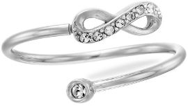 קריסטל SWAROVSKI טבעת אינפיניטי עשויה מכסף בציפוי רודיום משובצת קריסטלים