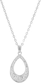 קריסטל SWAROVSKI שרשרת טיפה עשויה מכסף בציפוי רודיום ומשובצת