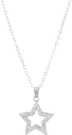קריסטל SWAROVSKI שרשרת כוכב עשויה מכסף בציפוי רודיום ומשובצת