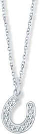 קריסטל SWAROVSKI שרשרת פרסה עשויה מכסף בציפוי רודיום משובצת קריסטלים