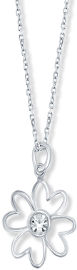 קריסטל SWAROVSKI שרשרת לבבות עשויה מכסף בציפוי רודיום משובצת קריסטלים