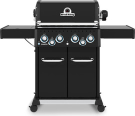 Broil King גריל גז 4 מבערים Baron 490 IR 64,000 BTU שחור + כירת צד ושיפוד מבית המותג הקנדי Broil King