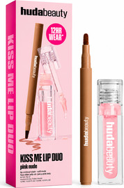 HUDA BEAUTY KISS ME LIP DUO PINK NUDE מארז