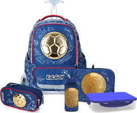קל גב סט לתלמיד לכיתות א-ב X-Fix trolley  – כדור כדורגל כחול KAL AV