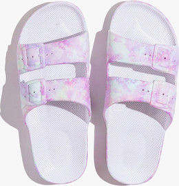 Freedom Moses Fredoom Moses Kids - חד קרן Unicorn כפכף בצבע סגול/ורוד בהדפס