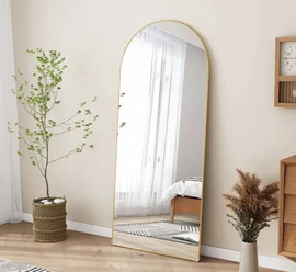 Anisfeld מראת גוף חצי אובלית ענקית 180X80- זהב