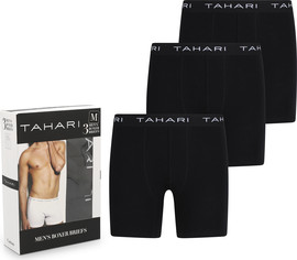 TAHARI מארז 3 בוקסר בריפס Tahari לגברים - שחור, כותנה