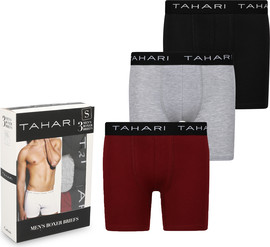 TAHARI Tahari מארז 3 תחתוני בוקסר ארוכים כותנה לגברים