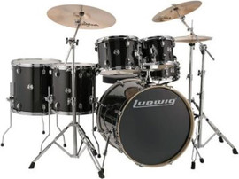Ludwig מערכת תופים 6 חלקים "22 עם אביזרים Evolution Black Sparkle