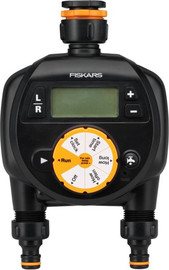 Fiskars בקר השקיה כפול, לשליטה מלאה על ההשקיה שלך, תכנות נפרד או משולב של שני צינורות השקיה