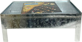 צור מרקט מנגל פח איכותי כולל רשת צלייה 25X40 ס"מ, קל לנשיאה וקומפקטי לטיולים, קמפינג ופיקניקים!