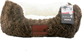 Pets Project מיטה לכלב וחתול פרווה רכה אפור/חום - דגם NOMA מידה S