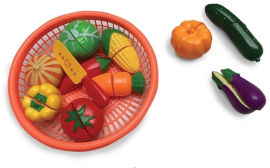 Pit Toys סלסלת ירקות למשחקי דמיון 22 חלקים