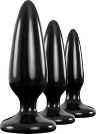 NS Novelties סט 3 פלאגים אנאלים מסיליקון | Pleasure Plug Trainer Kit ,שחור