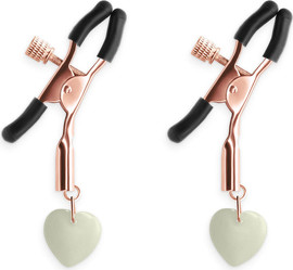 NS Novelties מהדקי פטמות בצורת לב | זוהרים בחושך | Nipple Clamps G3 ,זהב